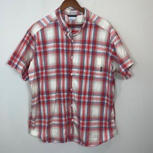 Columbia plaid short sleeve button down shirt men size XXL